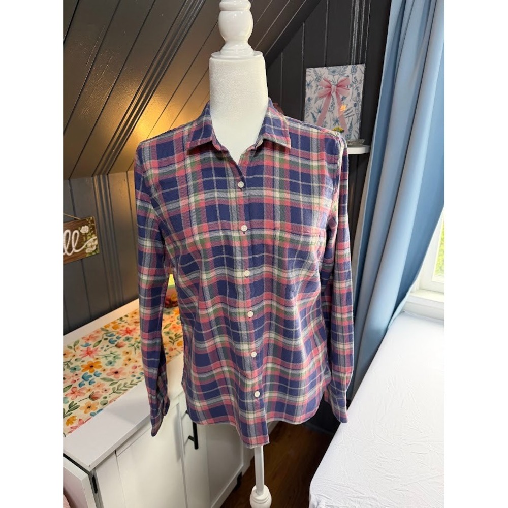 UNTUCKit Women's Size 8 Flannel Button Down Shirt Cotton Long Sleeve
